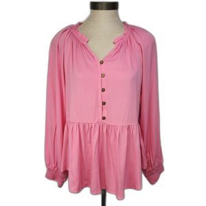 NWT Jodifl Women's Pink Babydoll Blouse Size S